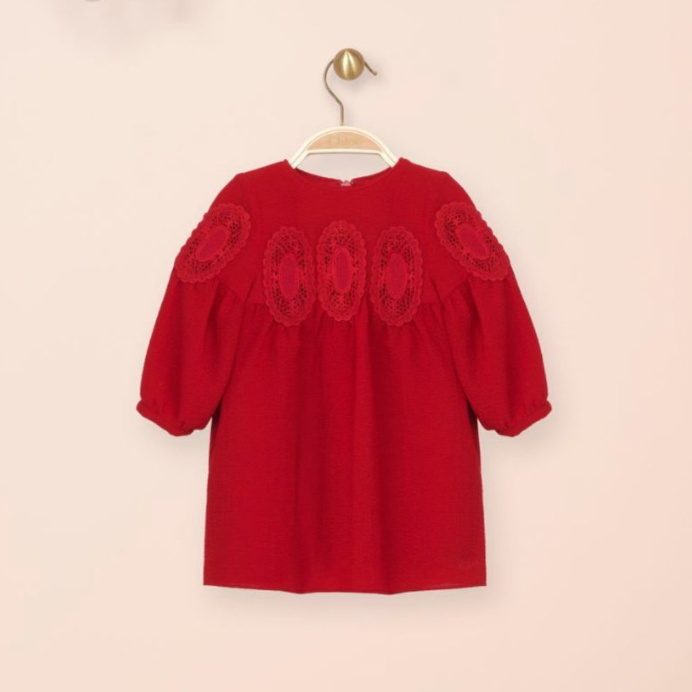 Chloé Red Guipure Dress *Flaw*